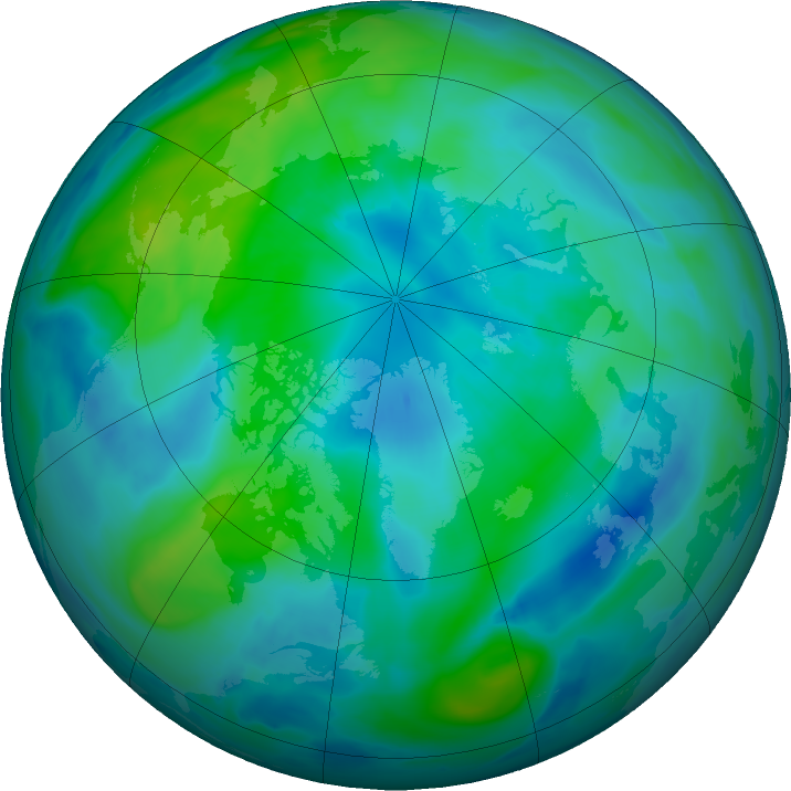 Arctic ozone map for 06 October 2023
